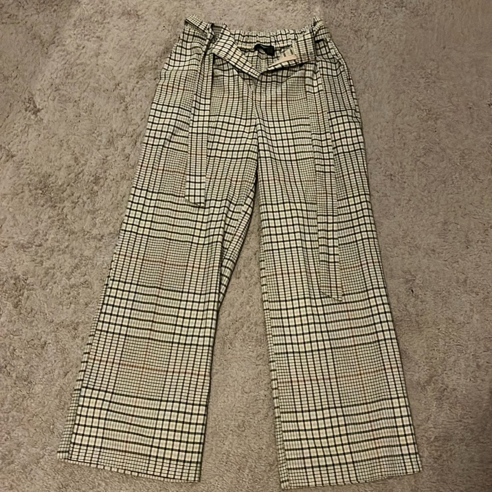 Flare plaid pants